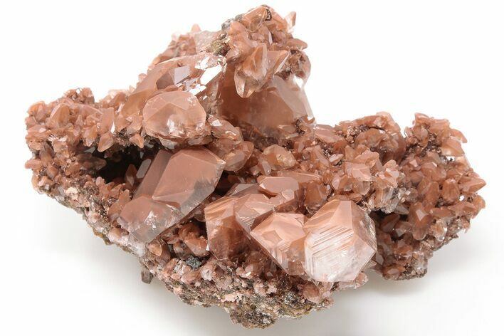 Calcite Crystal Cluster with Hematite Inclusions - Fluorescent! #198883